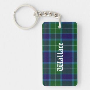 Clan personnalisé Wallace Tartan Plaid Porte - clé