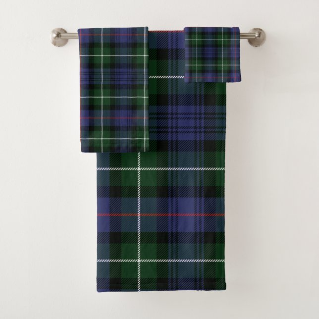 Clan Plaid MacKenzie Green Purple Check Tartan (En situation)