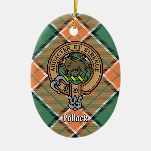 Clan Pollock Crest Ornement en céramique (Devant)