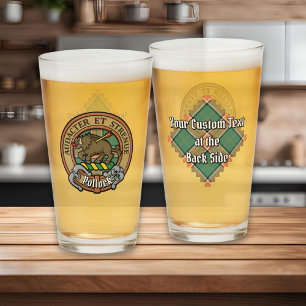 Clan Pollock Crest over Tartan Glass