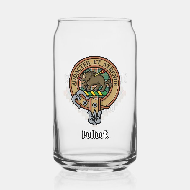 Clan Pollock Crest sur Tartan (Recto)