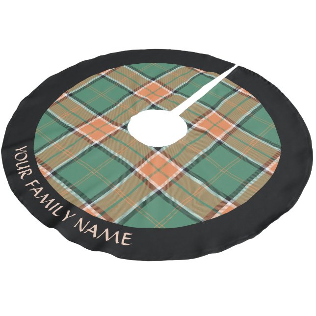 Clan Pollock Tartan Brushed Polyester Tree Skirt (Angled)