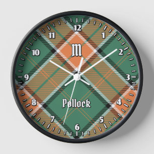 Clan Pollock Tartan Large Clock
