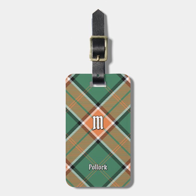 Clan Pollock Tartan Luggage Tag (Front Vertical)