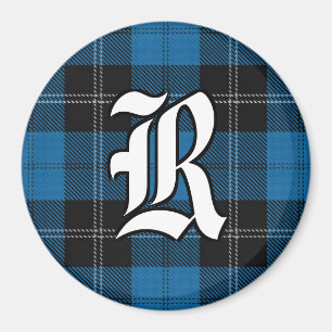 Clan Ramsay Blue and Black Tartan Plaid Accents Magnet
