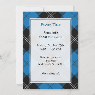 Clan Ramsay Blue Hunting Tartan Invitation