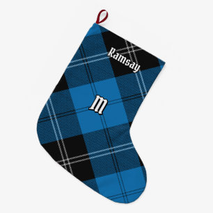 Clan Ramsay Blue Hunting Tartan Large Christmas Stocking
