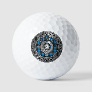 Clan Ramsay Crest & Hunting Tartan Knot Golf Balls