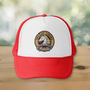 Clan Ramsay Crest over Red Tartan Trucker Hat