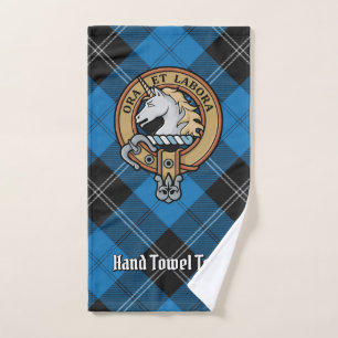 Clan Ramsay Crest sur Blue Hunter Tartan