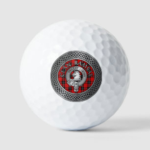Clan Ramsay Crest & Tartan Knot Golf Balls
