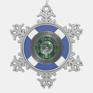 Clan Ramsay Crest & Tartan Knot Snowflake Pewter C Christmas Ornament