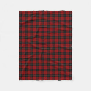 Clan Ramsay Ramsey Red and Black Tartan Fleece Blanket