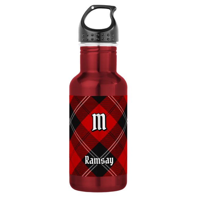 Clan Ramsay Red Tartan 532 Ml Water Bottle (Front)