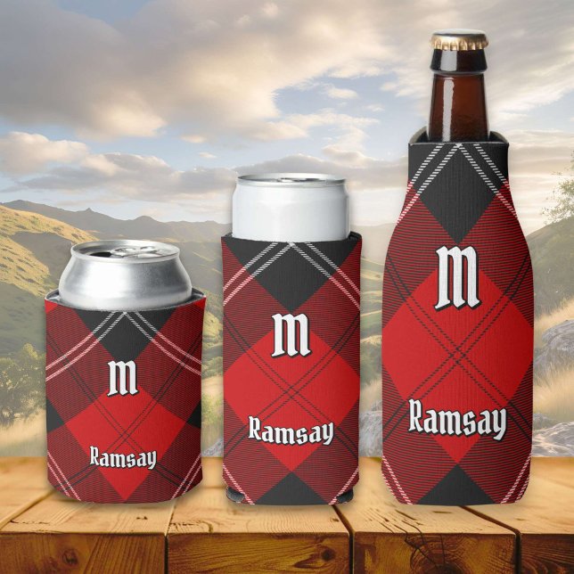 Clan Ramsay Red Tartan Bottle Cooler (Creator Uploaded)