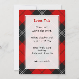 Clan Ramsay Red Tartan Invitation