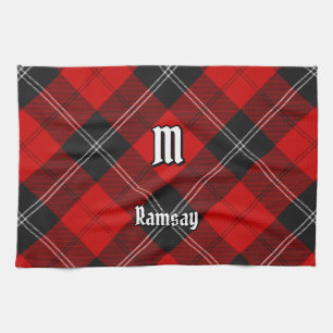 Clan Ramsay Red Tartan Kitchen Towel