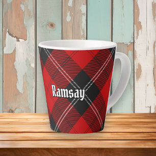 Clan Ramsay Red Tartan Latte Mug
