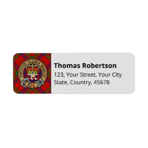 Clan Robertson Crest over Tartan