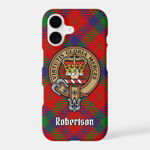 Clan Robertson Crest over Tartan