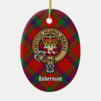 Clan Robertson Crest over Tartan