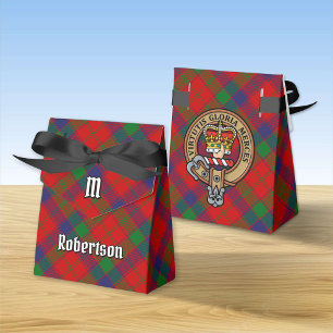Clan Robertson Crest over Tartan Favor Box