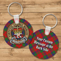 Clan Robertson Crest over Tartan