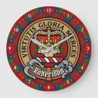 Clan Robertson Crest over Tartan