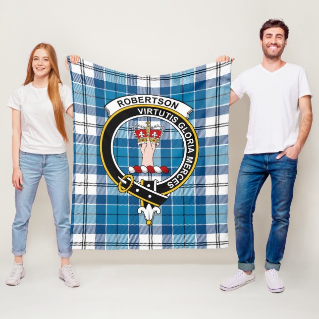 Clan Robertson Tartan Plaid Fleece Blanket (In Situ)