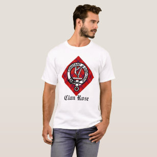Clan Rose Crest Badge & Tartan T-Shirt