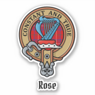 Clan Rose Crest over Tartan