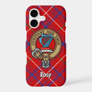 Clan Rose Crest over Tartan