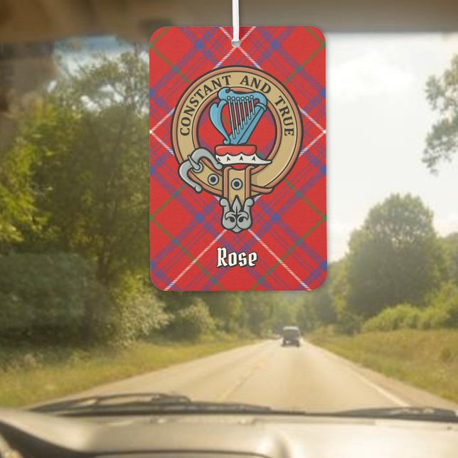 Clan Rose Crest over Tartan Air Freshener (Creator Uploaded)
