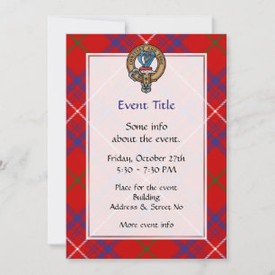 Clan Rose Crest over Tartan Invitation