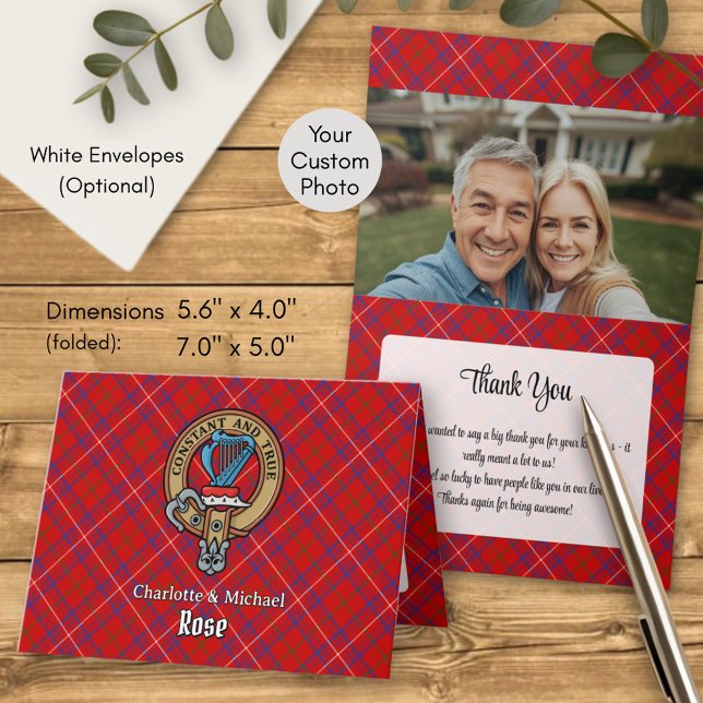 Clan Rose Crest over Tartan Invitation (Creator Uploaded)