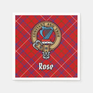 Clan Rose Crest over Tartan Napkin
