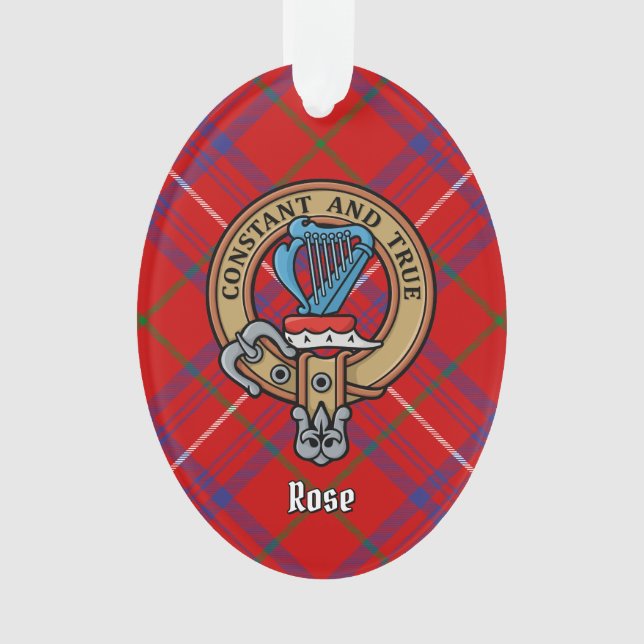 Clan Rose Crest over Tartan Ornament (Front)