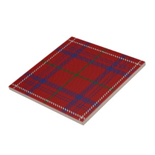 Clan Rose Scottish Expressions Modern Red Tartan Tile