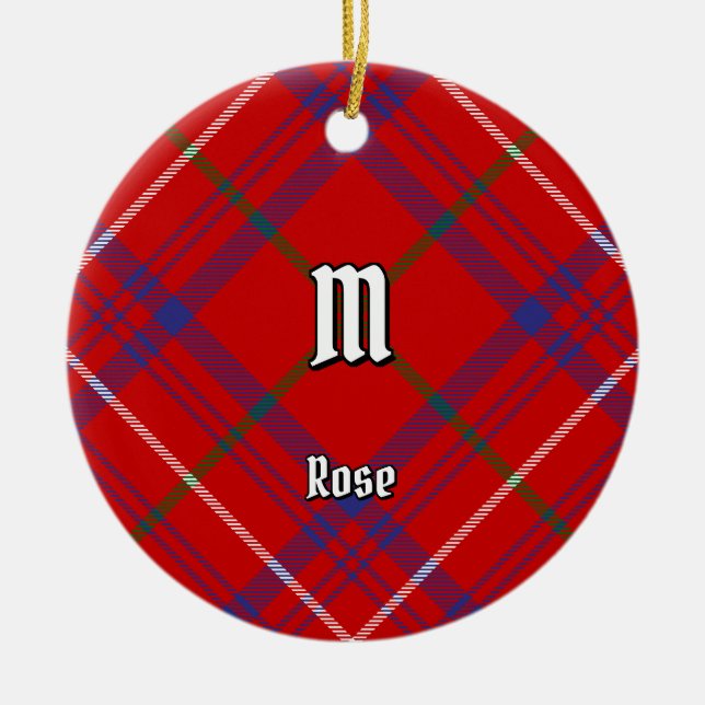 Clan Rose Tartan Ceramic Ornament (Front)