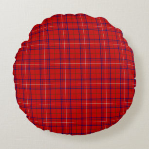 Clan Rose Tartan Plaid  Round Pillow