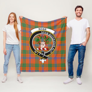 Clan Ross Ancient Tartan Plaid Fleece Blanket