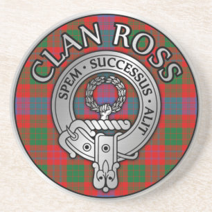 Clan Ross Crest & Tartan Knot Coaster