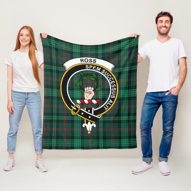 Clan Ross Hunting Modern Tartan Plaid Fleece Blanket (In Situ)