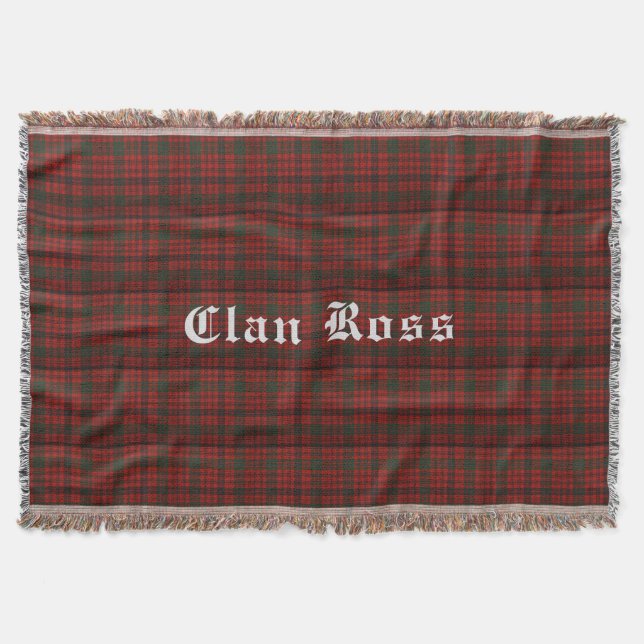 Clan Ross Tartan Throw Blanket (Front)