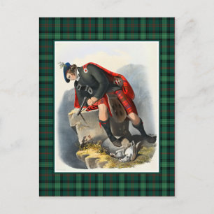 Clan Ross Vintage Illustration Tartan Frame Postcard