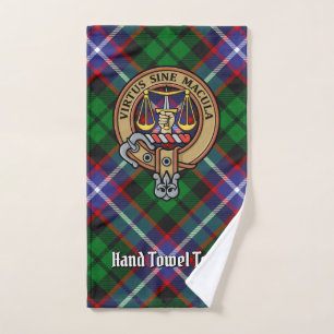 Clan Russell Crest over Tartan Bath Towel Set