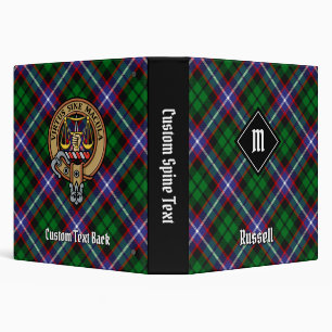 Clan Russell Crest over Tartan Binder