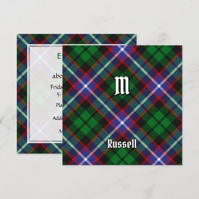 Clan Russell Tartan Invitation (Front/Back)