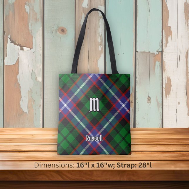 Clan Russell Tartan Tote Bag (Creator Uploaded)