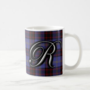 Clan Rutherford Classic Letter R Monogram Tartan Coffee Mug